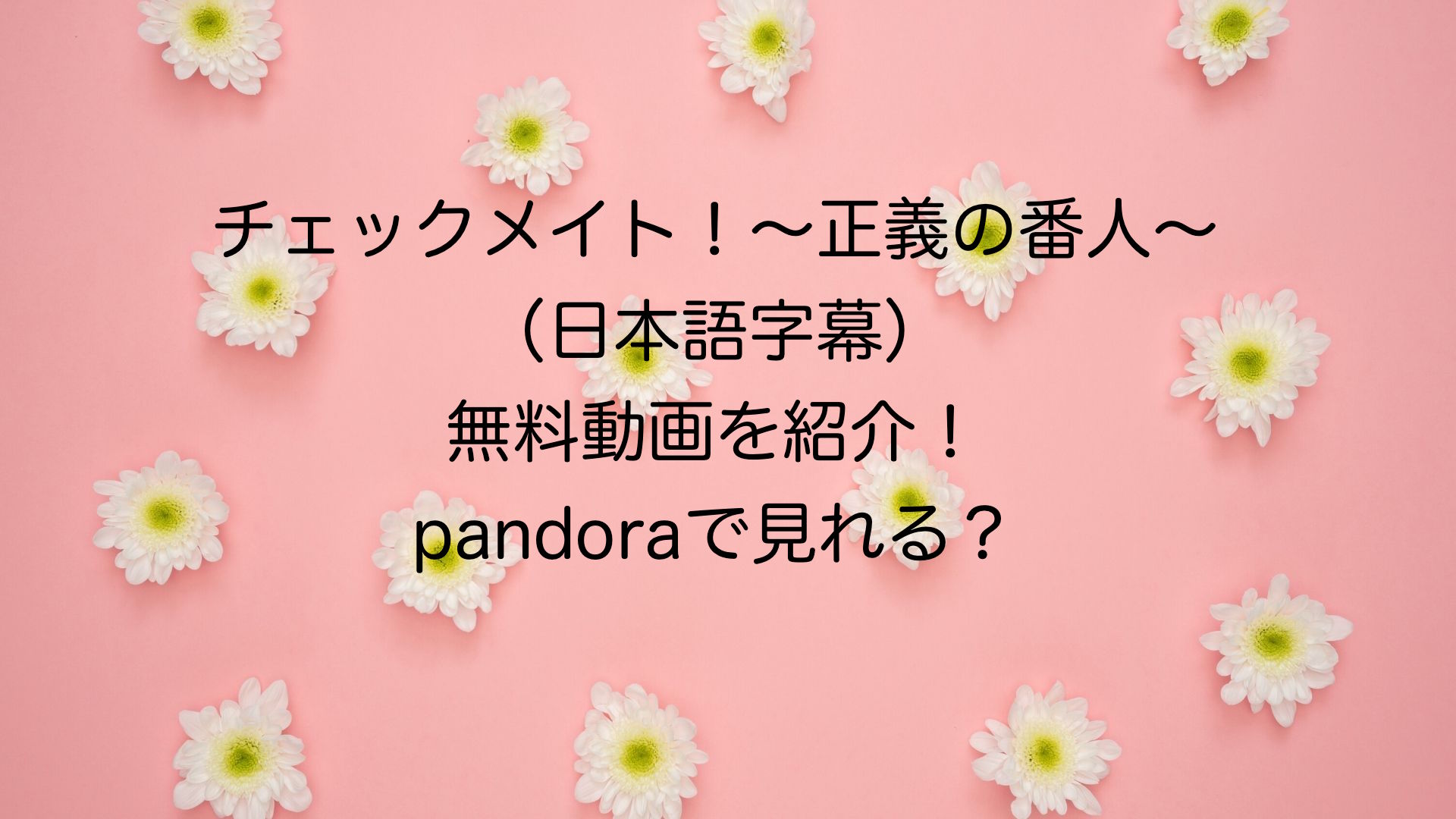 チェックメイト 正義の番人 日本語字幕 無料動画を紹介 Pandoraで見れる ドラマ無料動画 Cm曲名まとめ